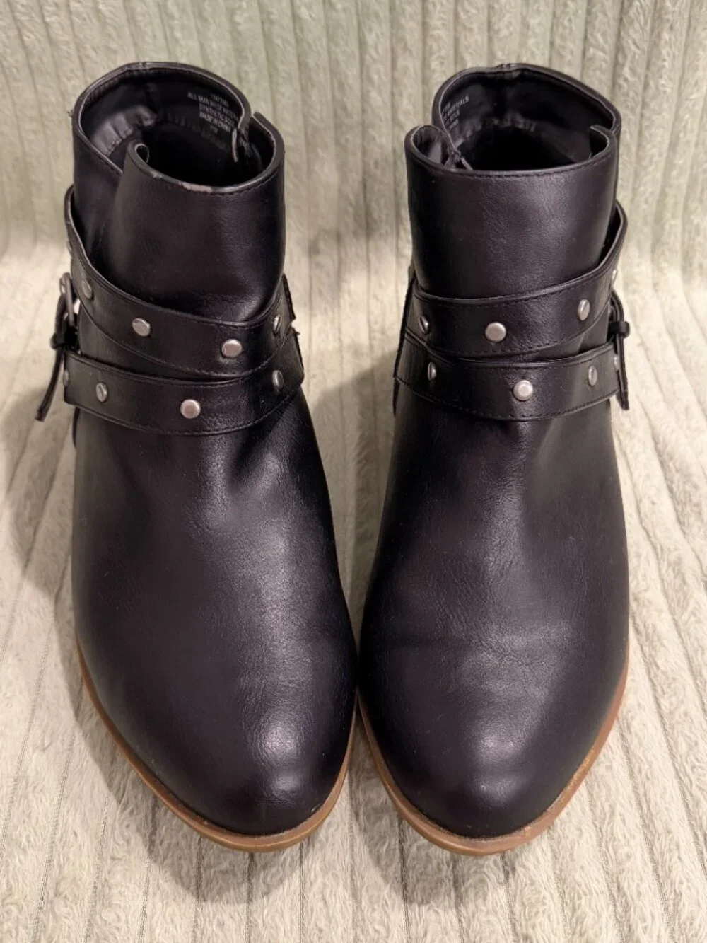 Torrid Black Studded Strappy Ankle Booties Size 11W Wide Width